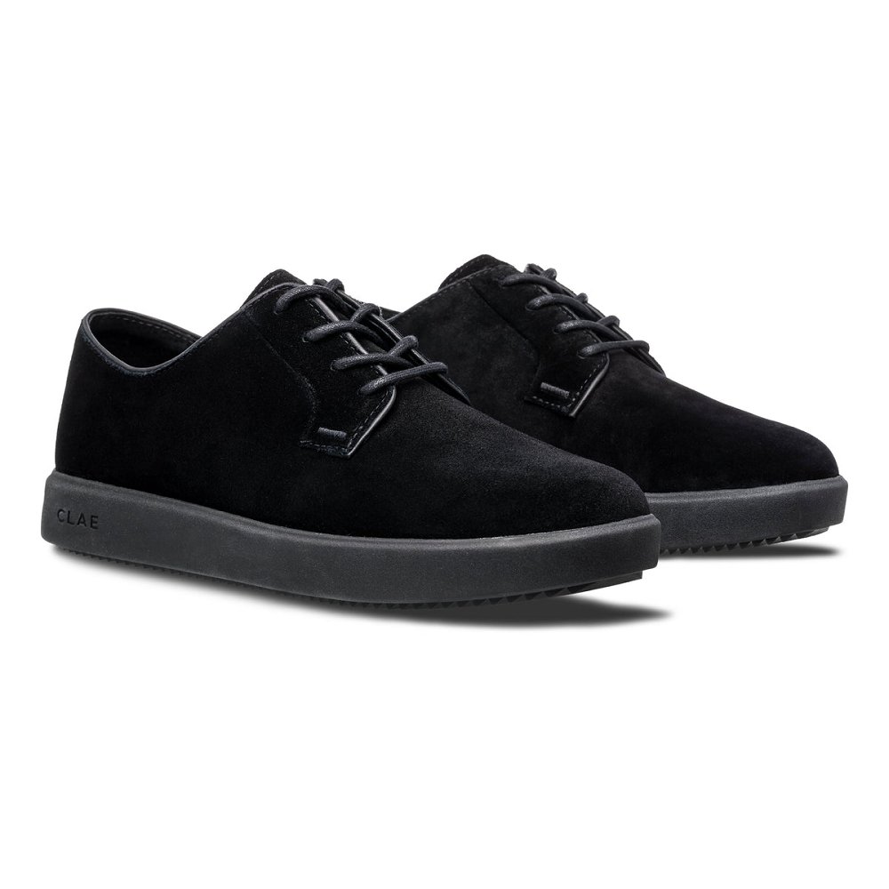 CLAE HOPKINS Shoes Mens USA275-Y13 In Triple Black Suede